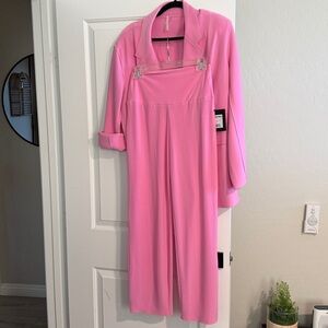 Norma Kamali Vibrant Pink Wide Leg Pants